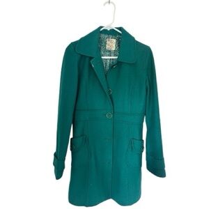 Tulle Women’s Wool Emerald Green Campus Coat – Size M